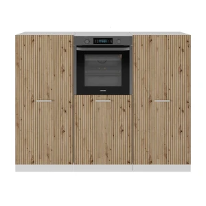 Bloco de cozinha R-Line Carvalho artesanal/branco 180 cm sem bancada Vicco
