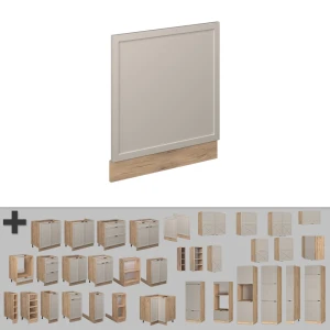 Frontblende Fame-Line GrauBeige 60 cm ohne Arbeitsplatte livinity®