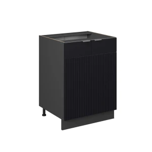 Køkkenskab Fame-Line Sort stribet 60 cm uden bordplade Vicco