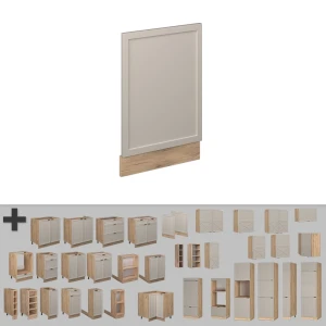 Frontblende Fame-Line GrauBeige 45 cm ohne Arbeitsplatte livinity®