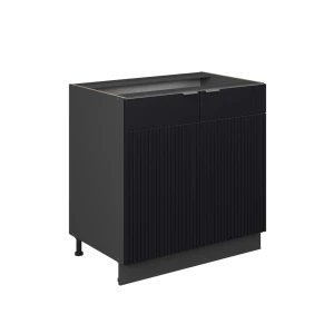 Vaskeskab Fame-Line Sort stribet 80 cm med hylde, uden bordplade Vicco