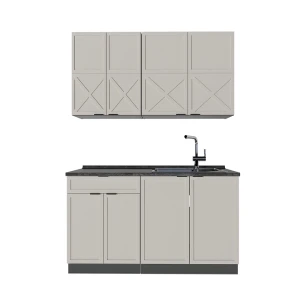 Singlekøkken Fame-Line Grå/beige/antracit 140 cm , BP Antracit Vicco