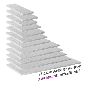 Küchenarbeitsplatte R-Line Weiß/Marmor 50 cm livinity®
