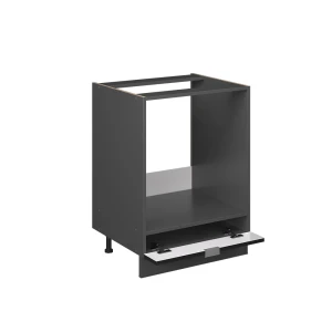 Herdumbauschrank Fame-Line Schwarz gestreift 60 cm ohne Arbeitsplatte livinity®