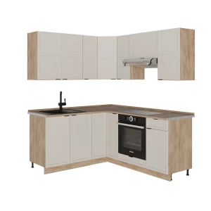 Hjørnekøkken Fame-Line Grå/beige/gylden eg 190 x 60 cm , BP Eg Vicco
