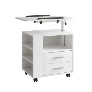Sengebord Bora Hvid 60 x 69 cm med 2 skuffer Vicco