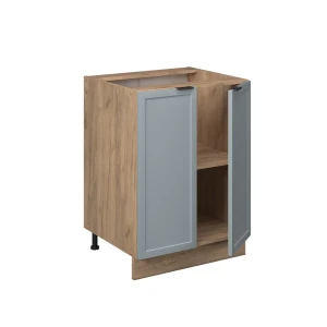 Küchenunterschrank Fame-Line Hellblau-grau 60 cm ohne Arbeitsplatte livinity®