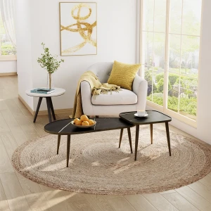 Couchtisch-Set Manitoba Schwarz 105 x 64.5 cm 2 Teile livinity®