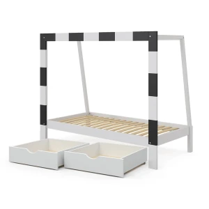 Børneseng Football goal Hvid 80x160 cm med skuffe Vitalispa