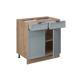 Küchenunterschrank Fame-Line Hellblau-grau 80 cm ohne Arbeitsplatte livinity®