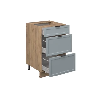 Küchenunterschrank Fame-Line Hellblau-grau 50 cm ohne Arbeitsplatte livinity®
