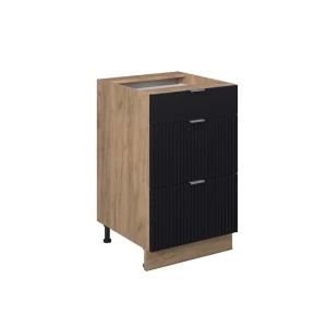 Køkkenskab Fame-Line Sort stribet 50 cm uden bordplade Vicco