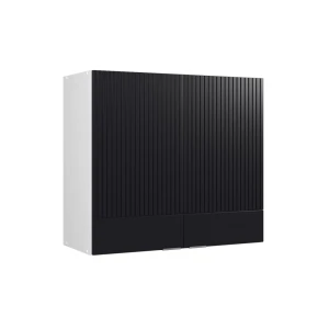 Køkkenskab med glas Fame-Line Sort stribet 80 cm Vicco