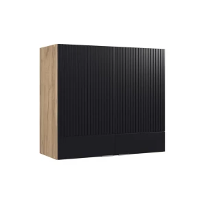 Køkkenskab med glas Fame-Line Sort stribet 80 cm Vicco