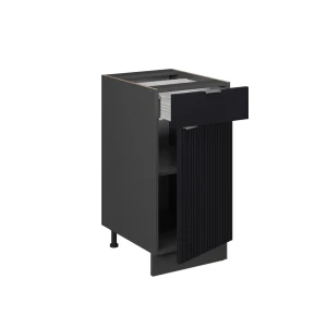 Küchenunterschrank Fame-Line Schwarz gestreift 40 cm ohne Arbeitsplatte livinity®