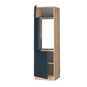 Kühlumbauschrank Fame-Line Dunkelblau Hochglanz 60 cm livinity®