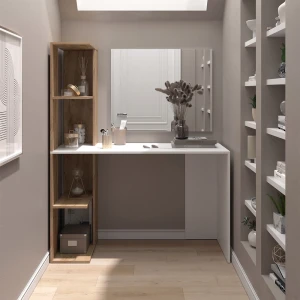 Schminktisch Tower Weiß/Sonoma 122.2 cm mit Spiegel livinity®