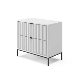 Sengebord Eliza Hvid 66 x 60 cm med 2 skuffer Vicco