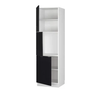 Herdumbauschrank Fame-Line Schwarz gestreift 60 cm livinity®