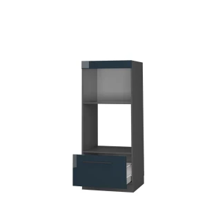 Mikrowellenschrank Fame-Line Dunkelblau Hochglanz 60 cm offen livinity®