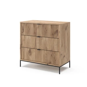 Kommode Eliza Viking Eg 80 x 81.2 cm med 3 skuffer Vicco