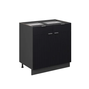 Køkkenskab Fame-Line Sort stribet 80 cm uden bordplade Vicco