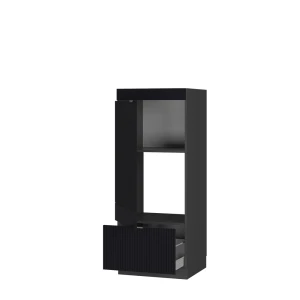 Mikrowellenschrank Fame-Line Schwarz gestreift 60 cm livinity®