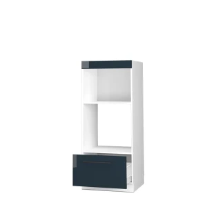 Mikrowellenschrank Fame-Line Dunkelblau Hochglanz 60 cm offen livinity®