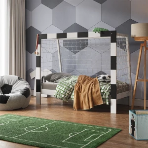 Kinderbett Football goal Weiß 80x160 cm ohne Matratze livinity®