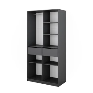 Garderobe Elmo Antracit 100 x 200 cm med 2 skuffer Vicco