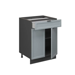 Küchenunterschrank Fame-Line Hellblau-grau 60 cm mit Schublade, ohne Arbeitsplatte livinity®