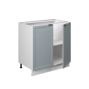 Spülenunterschrank Fame-Line Hellblau-grau 80 cm mit Regal, ohne Arbeitsplatte livinity®