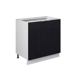 Vaskeskab Fame-Line Sort stribet 80 cm med hylde, uden bordplade Vicco