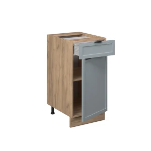 Küchenunterschrank Fame-Line Hellblau-grau 40 cm ohne Arbeitsplatte livinity®