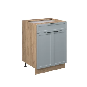 Küchenunterschrank Fame-Line Hellblau-grau 60 cm mit Schublade, ohne Arbeitsplatte Vicco