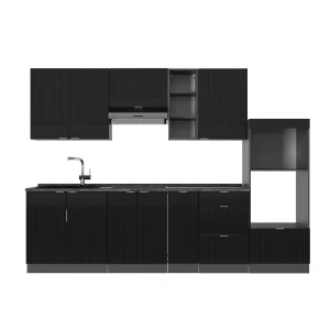 Aneks kuchenny Fame-Line Czarny w paski/antracyt 280 cm , BP Antracyt Vicco