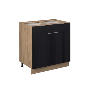 Mobiletto base per cucina Fame-Line Nero rigato 80 cm senza piano di lavoro Vicco
