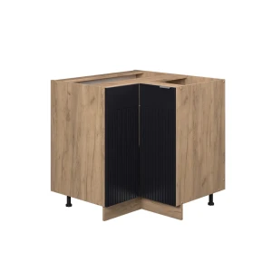 Hjørneskab Fame-Line Sort stribet 80.5 cm uden bordplade Vicco