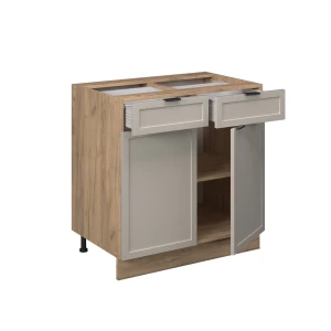 Küchenunterschrank Fame-Line GrauBeige 80 cm ohne Arbeitsplatte livinity®