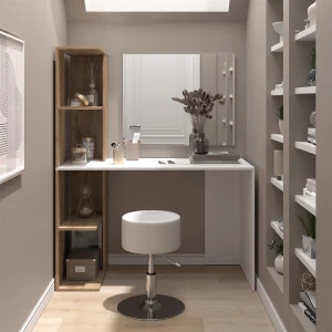Schminktisch Tower Weiß/Sonoma 122.2 cm mit Hocker livinity®