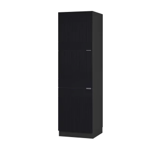 Komfurindbygningsskab Fame-Line Sort stribet 60 cm Vicco