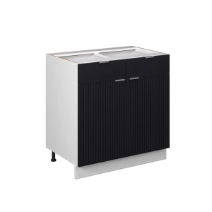 Køkkenskab Fame-Line Sort stribet 80 cm uden bordplade Vicco