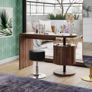Schminktisch Lara Eiche rustikal 120 cm mit Hocker livinity®