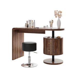 Coiffeuse Lara Chêne rustique 120cm avec tabouret Vicco