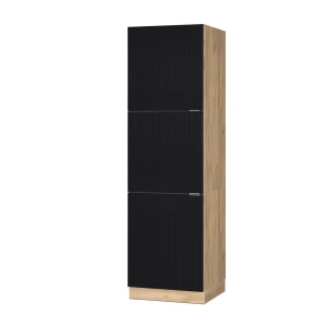 Komfurindbygningsskab Fame-Line Sort stribet 60 cm Vicco