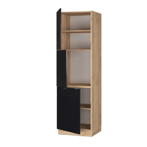Herdumbauschrank Fame-Line Schwarz gestreift 60 cm livinity®