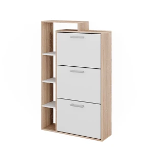 Skotøjsæske Orlando Hvid/Sonoma 80 x 128.3 cm med 3 rum Vicco