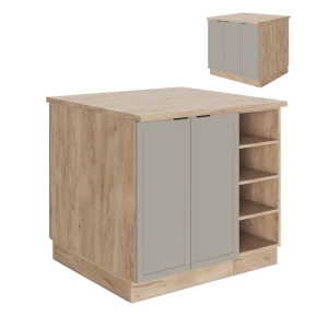 Køkkenø Fame-Line GråBeige 90 cm uden bordplade Vicco