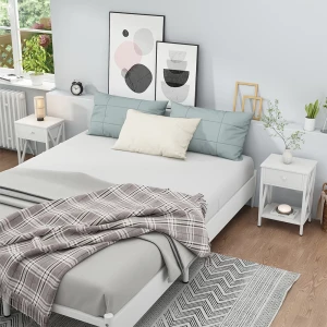 Nachttisch Keno Weiß 2er Set livinity®