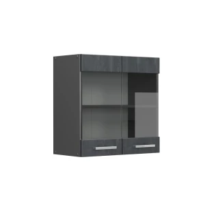 Köksglasskåp R-Line Svart betong 60 cm Vicco